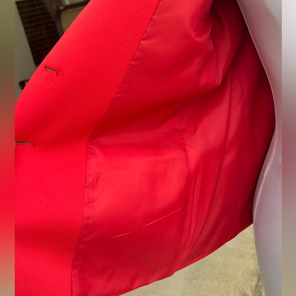 Vintage Red Givenchy Sport Blazer Suit Jacket Size 8 - Picture 10 of 12
